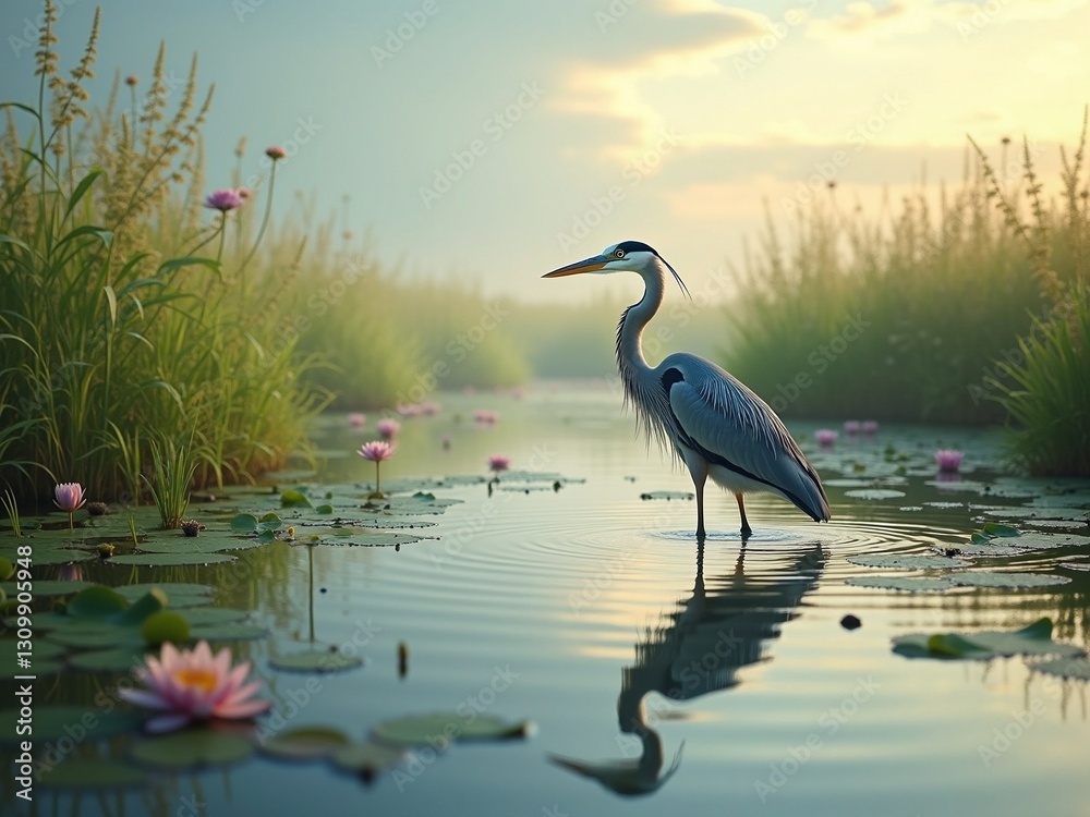 Naklejka premium great blue heron