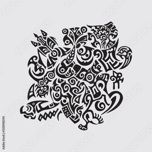 vector illustration of a tribal tattoo