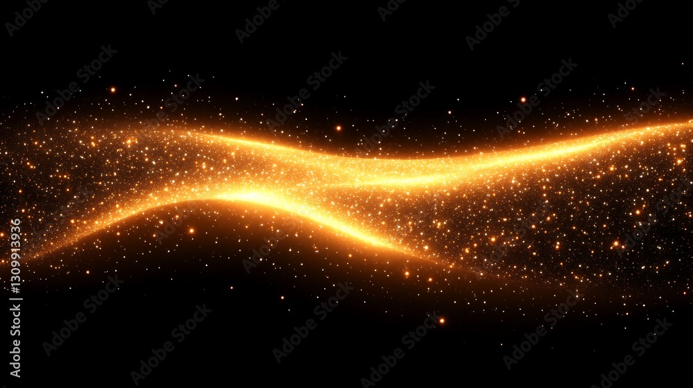 Fototapeta premium Golden Glitter Wave Abstract Background Design