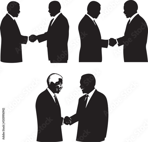 Business People Shaking hands vector silhouette