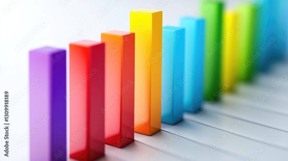 Vibrant Rainbow Bar Graph, A Colorful Representation of Growth and Success Vibrant Rainbow Bar Graph, A Colorful Representation of Growth and Success