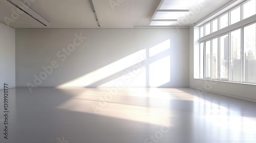 A vacant open plan office space designed for modern work environments.
