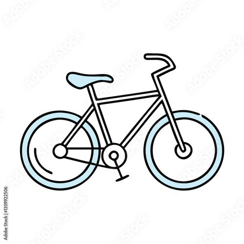 bicycle in profile for eco-friendly riding, travel, rent, repair shops