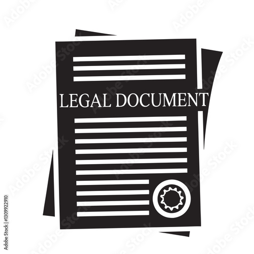 Legal document with seal and lines on paper