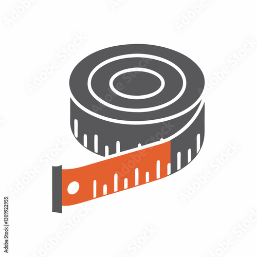 Measuring tape in a spiral roll