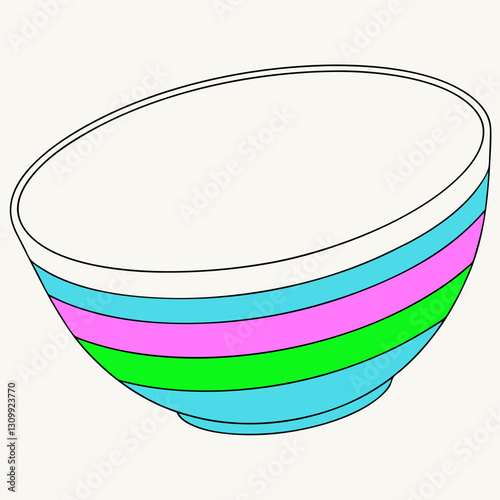 vector illustration of a bowl of fruit and dish