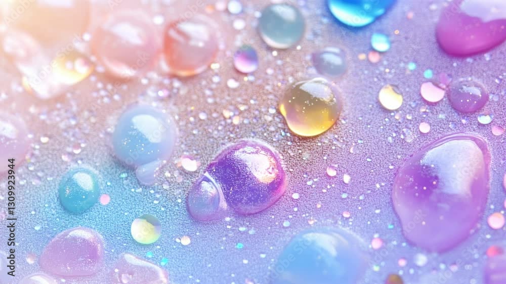 Vibrant pink and orange liquid with golden particles flowing in abstract patterns. Colorful fluid motion with glitter elements, bubbles. Creativity, Cosmetic, music videos. Horizontal video