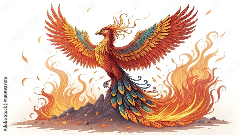 Fototapeta premium Majestic phoenix rising