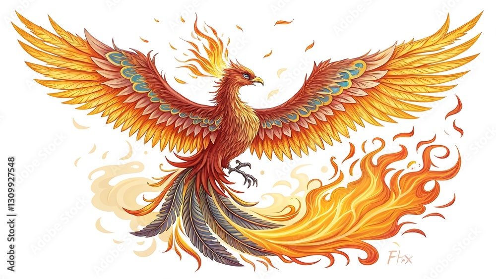 Fototapeta premium phoenix rising from flames