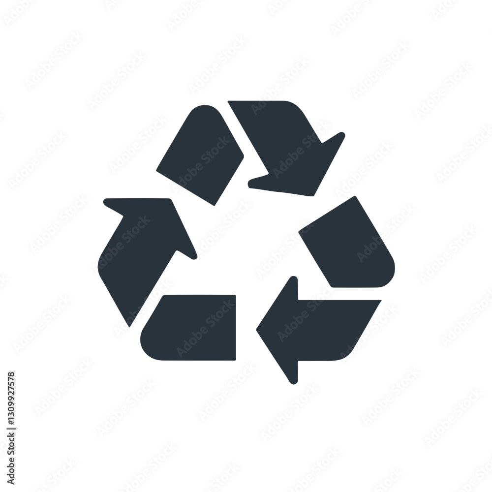 Vector icon of a recycling symbol representing sustainability and waste reduction, transparent background Vector icon of a recycling symbol representing sustainability and waste reduction, transparent background