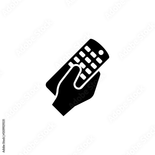Vector icon of a hand gripping a remote control for intuitive digital interaction.