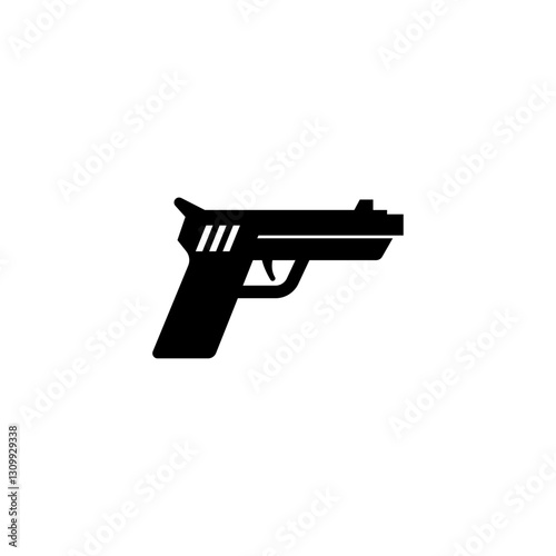 Vector illustration of a pistol for logo or graphic design use.