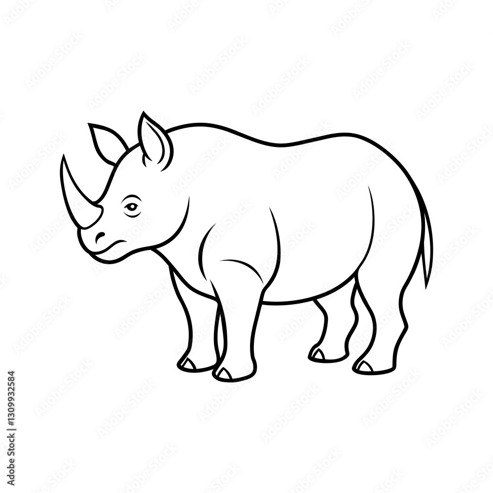 Fototapeta premium vector illustration of a rhinoceros