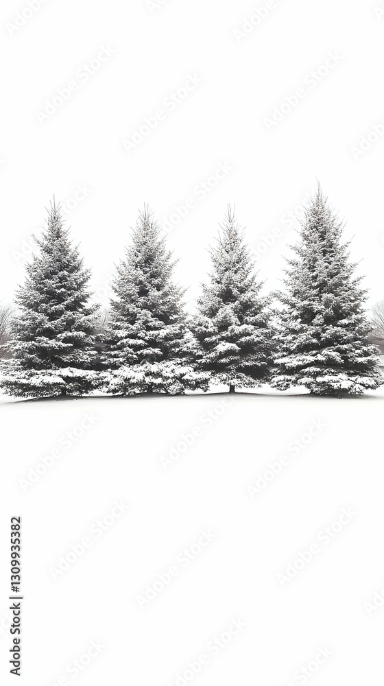 Fototapeta premium Snowy Evergreens Winter Landscape Photo