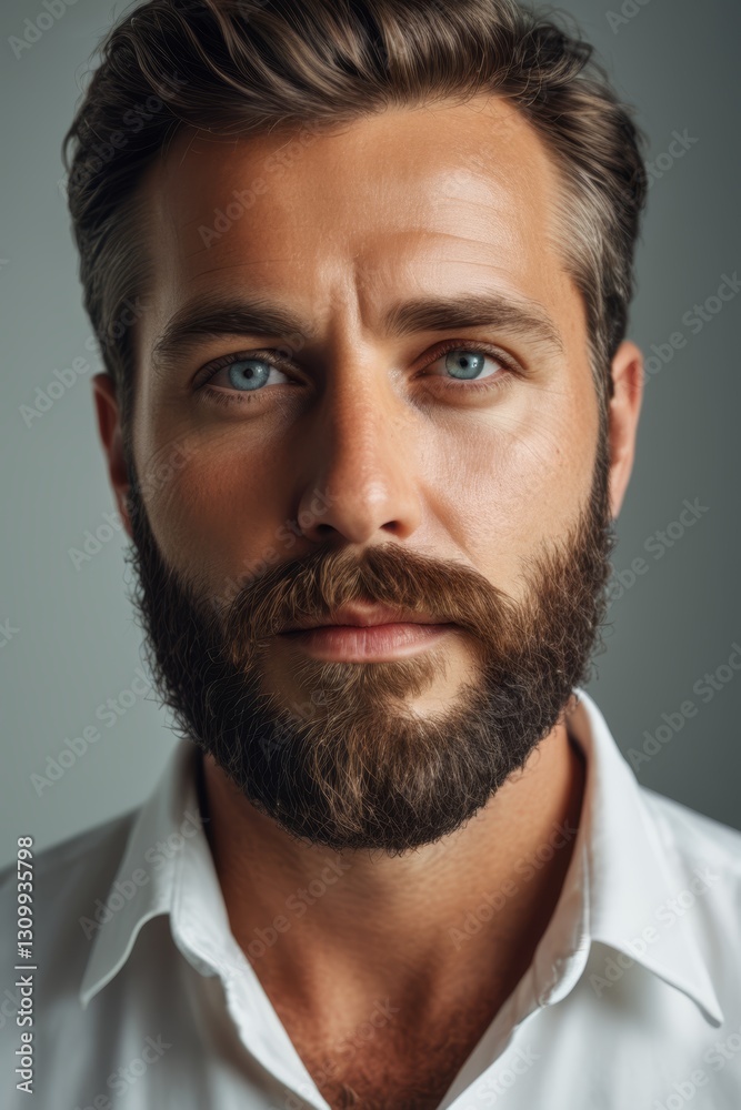 arafed man with a beard and a white shirt looking at the camera arafed man with a beard and a white shirt looking at the camera