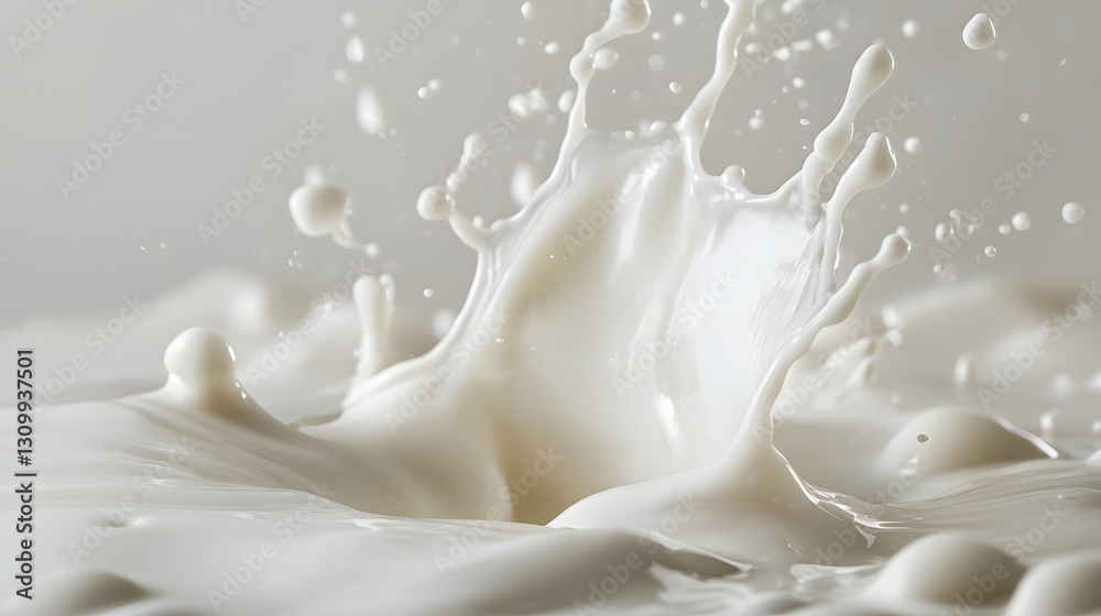 Milk splashing dynamically in mid-air Milk splashing dynamically in mid-air