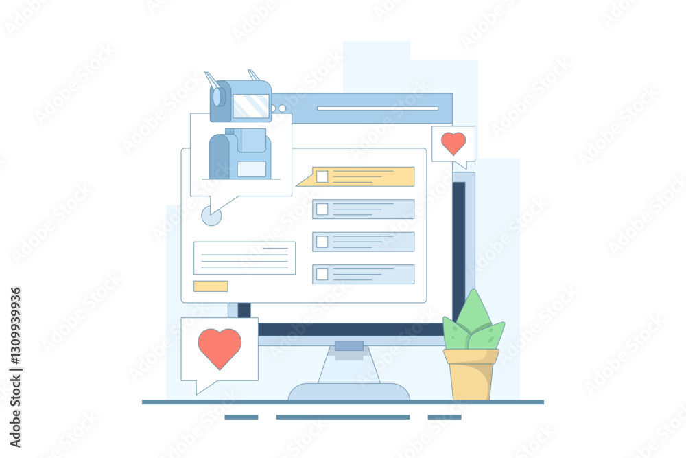 AI Chat Bot Concept integrated with search engine, AI chat helps search engine, AI gives answers to questions. Artificial intelligence, flat vector illustration on background. AI Chat Bot Concept integrated with search engine, AI chat helps search engine, AI gives answers to questions. Artificial intelligence, flat vector illustration on background.