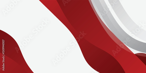 Red curve on a white background vector. Dynamic shapes composition. Creative illustration for poster, web modern art simple