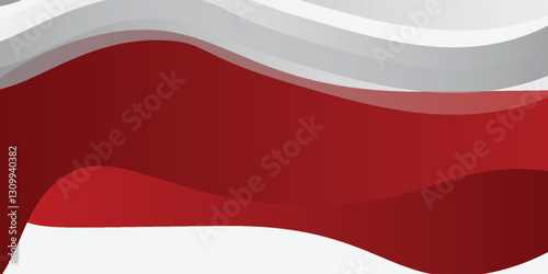 Red curve on a white background vector. Dynamic shapes composition. Creative illustration for poster, web modern art simple