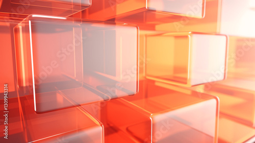 A diffuse orange gradient background with high-tech, futuristic style and cubical elements, perfect for tech wallpapers, displays, and presentations.

