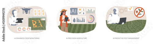 Obraz na płótnie AI in Agriculture abstract concept vector illustrations. w salonie