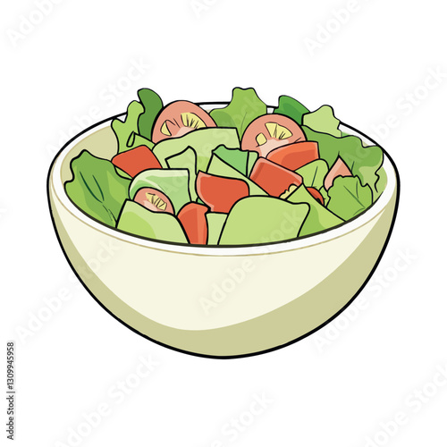 Fresh Healthy Salad Bowl with Colorful Ingredients