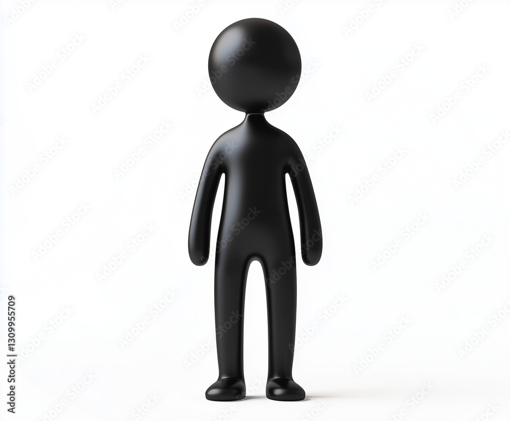 3D human with rounded toy-like proportions isolated 3D human with rounded toy-like proportions isolated