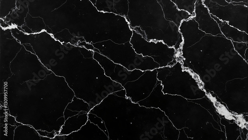 Black Marble with Deep Silver Streaks