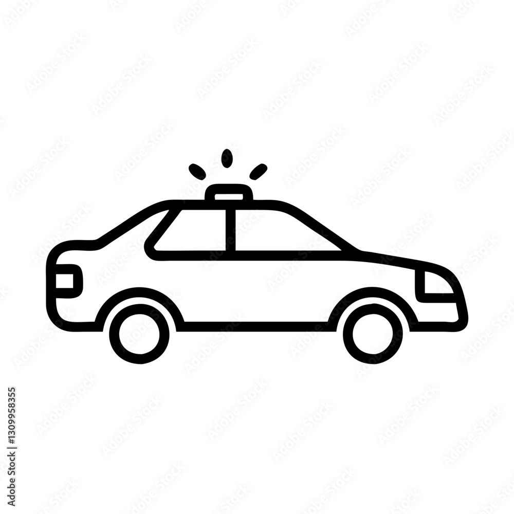 Police Car Icon for Law Enforcement and Security Themes Police Car Icon for Law Enforcement and Security Themes
