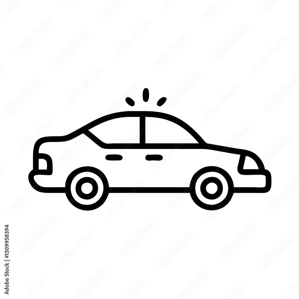 Police Car Icon for Law Enforcement and Security Themes Police Car Icon for Law Enforcement and Security Themes