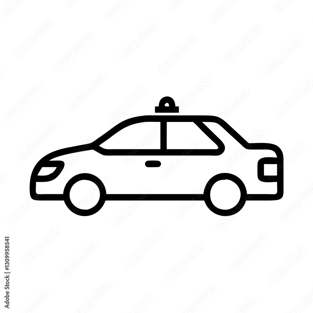 Police Car Icon for Law Enforcement and Security Themes Police Car Icon for Law Enforcement and Security Themes