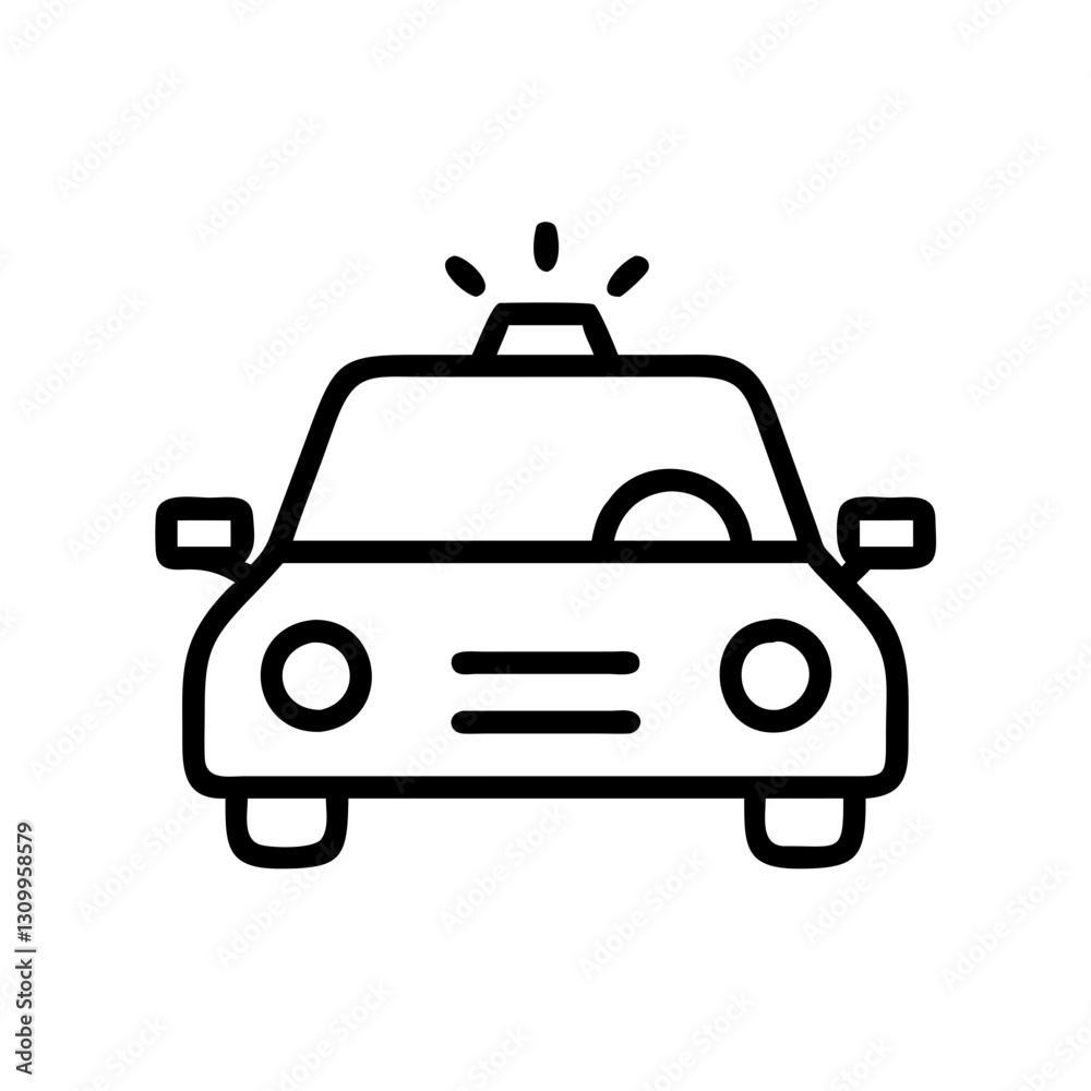 Police Car Icon for Law Enforcement and Security Themes Police Car Icon for Law Enforcement and Security Themes