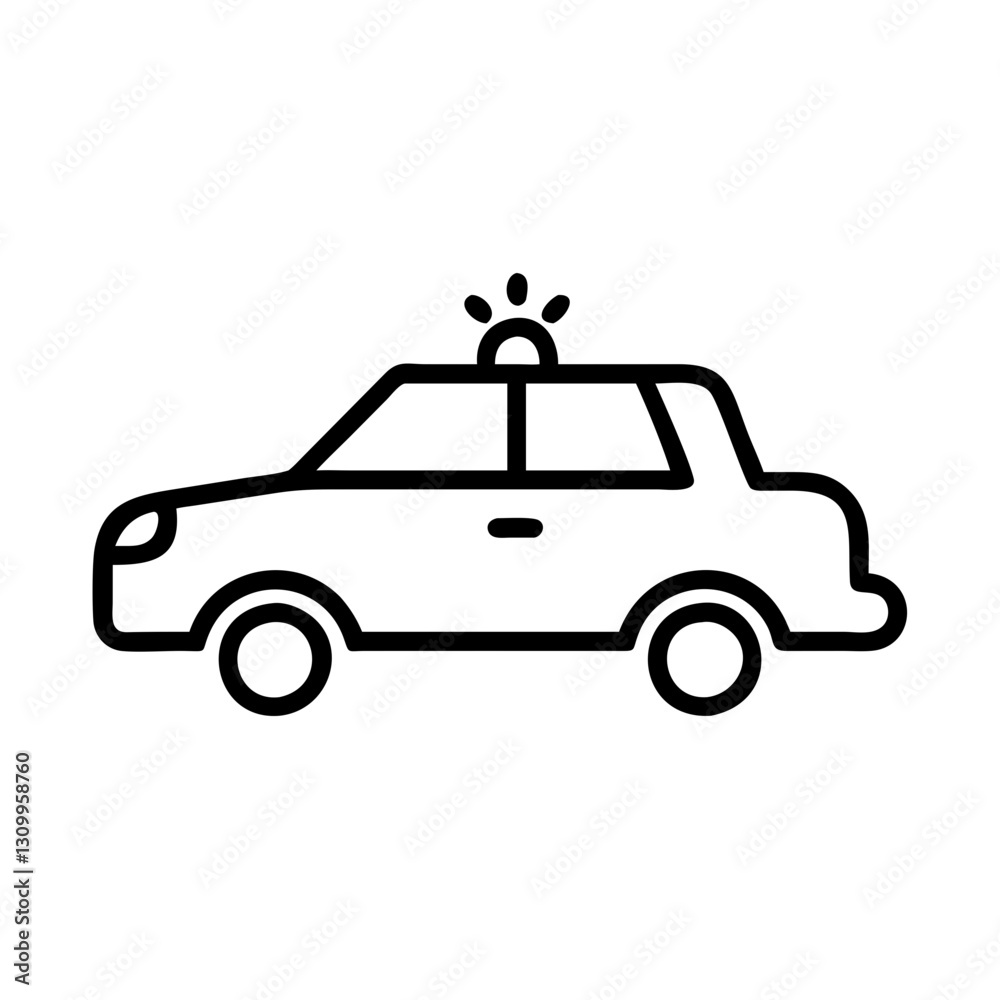 Police Car Icon for Law Enforcement and Security Themes Police Car Icon for Law Enforcement and Security Themes