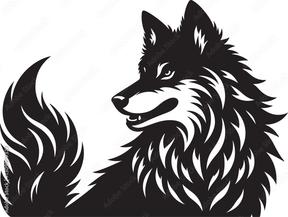 Naklejka premium Wild Wolf Clipart Vector Art