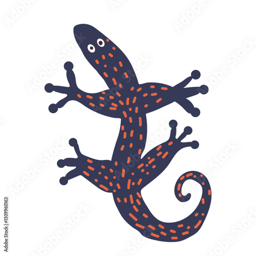 Gecko, lizard. Hand drawn Vector.