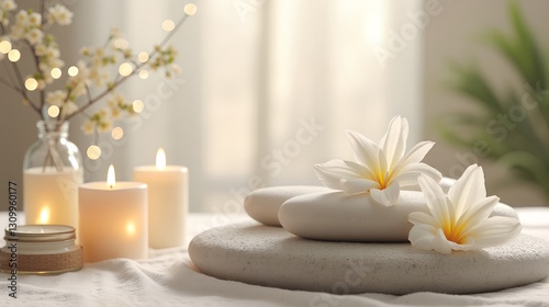  spa, candle, aromatherapy, relaxation, towel, steam,  jar, oil, beauty, healthy,  white flowers, bokeh, romantic,