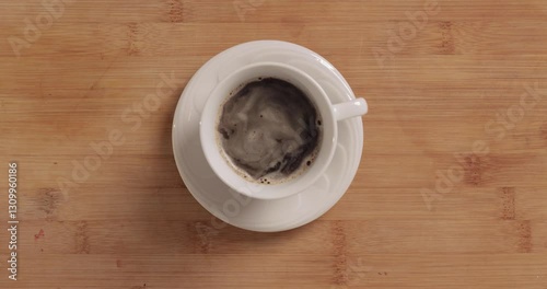 A cup of coffee on a table