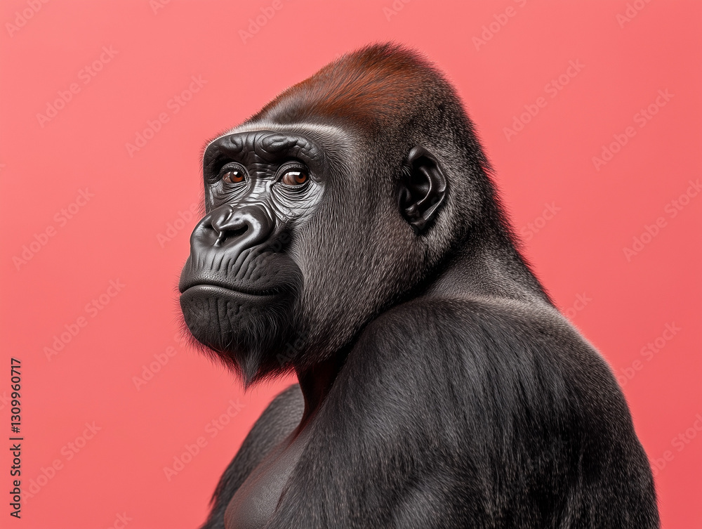 Obraz premium Gorilla isolated on a solid color background