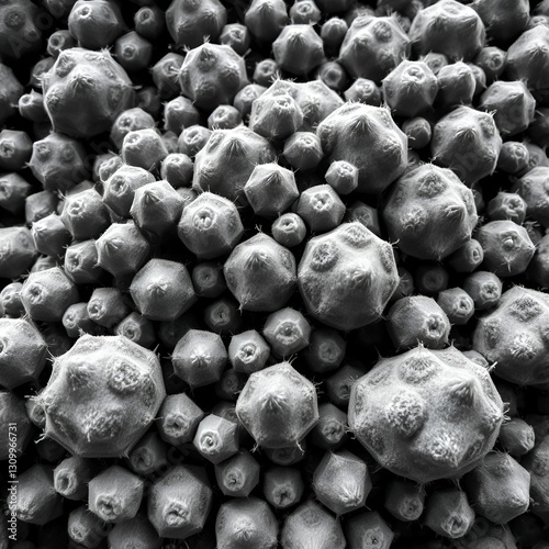 An array of grayscale cells.