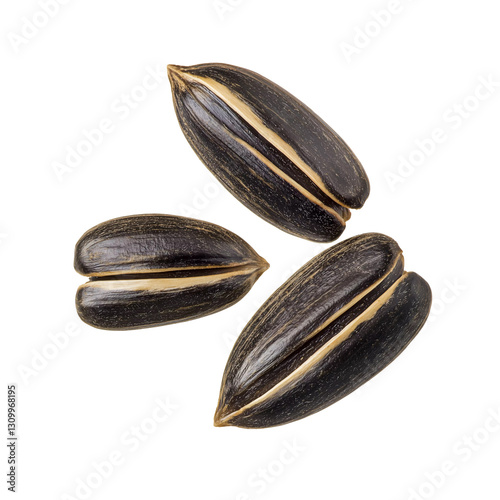 Wallpaper Mural Three black sunflower seeds, cut out  
 Torontodigital.ca