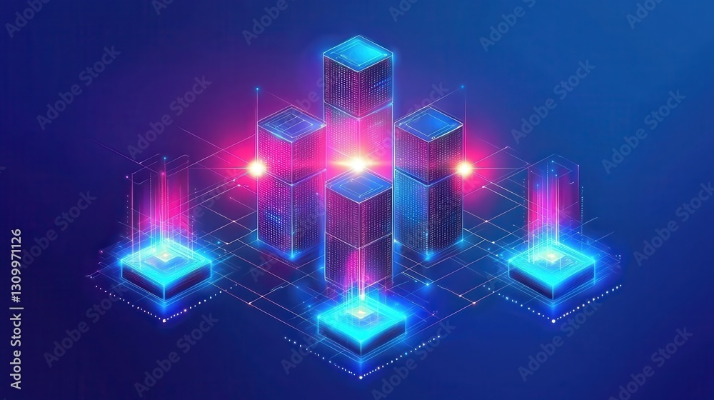 Obraz premium Dynamic data visualization digital space infographic virtual environment aerial view technology concept