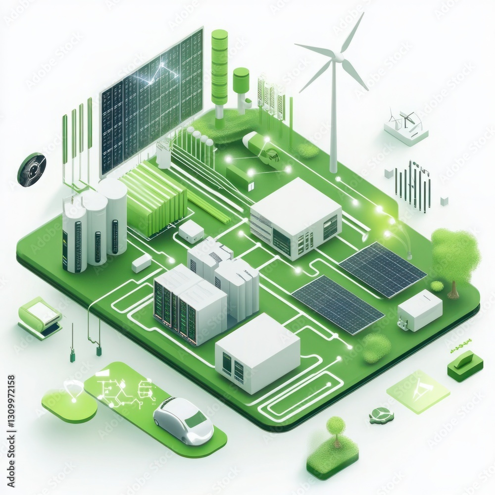 Innovative Green Energy Solutions Through Sustainable Infrastructure Featuring Wind Turbines, Solar Panels, and Eco-Friendly Technologies in Urban Setting Innovative Green Energy Solutions Through Sustainable Infrastructure Featuring Wind Turbines, Solar Panels, and Eco-Friendly Technologies in Urban Setting