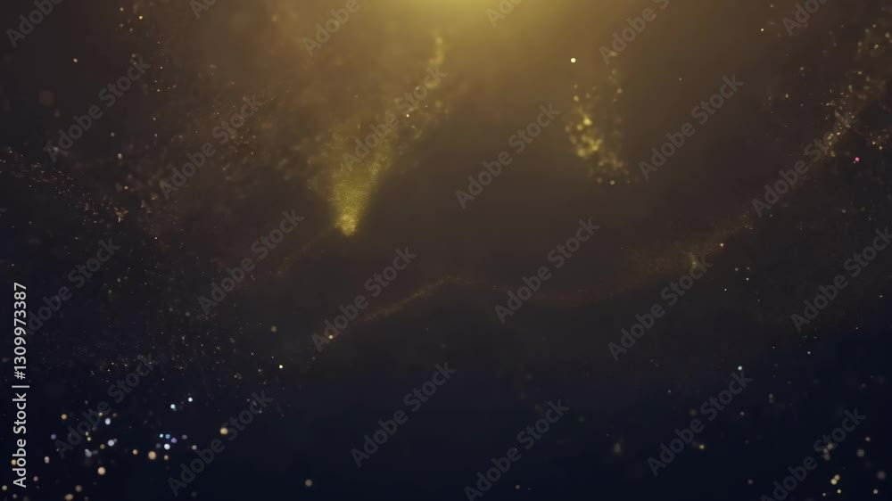 Floating Digital Golden Particles Stock Video | Adobe Stock