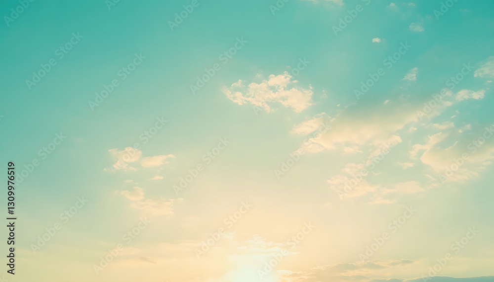 Fototapeta premium Serene Sunset Sky With Pastel Clouds