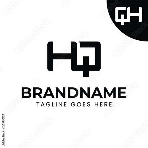 Letters QH and HQ Monogram Logo Set, suitable for any brand with HQ or QH initials