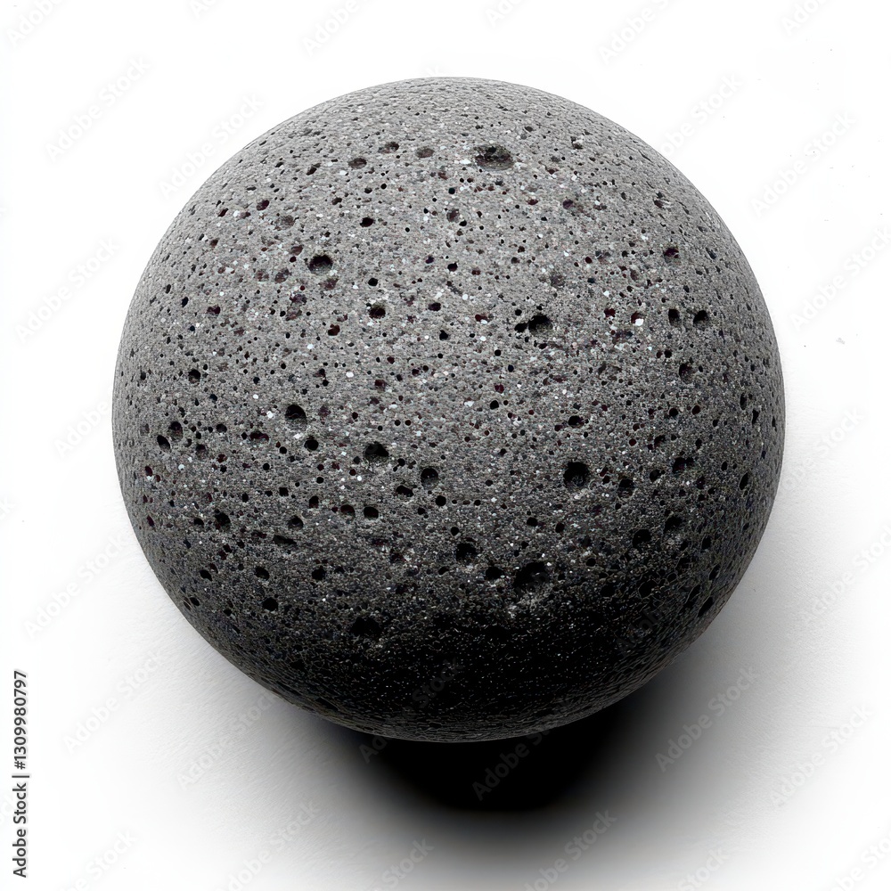 Dark Grey Textured Sphere on White Background Dark Grey Textured Sphere on White Background