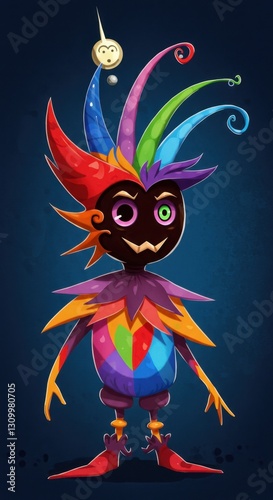 A Colorful, Abstract Portrait of a Shapeshifting Trickster
