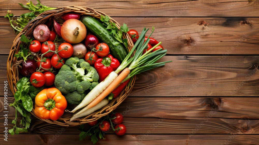 fresh vegetables in a basket fresh vegetables in a basket