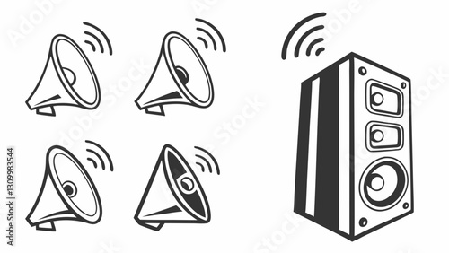 Set Variations of Vector  Speaker Icon