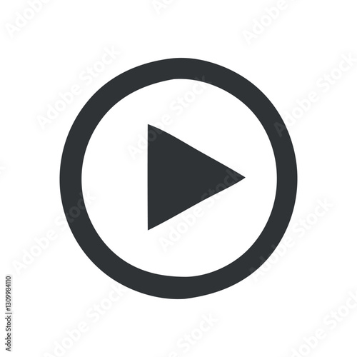 Free Download Black and White Play Button Icon for Media Control - GFXLoad